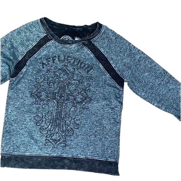 Affliction Live Fast Distressed Rhinestones Embellished Women's Sweatshirt Sz S - Picture 3 of 12